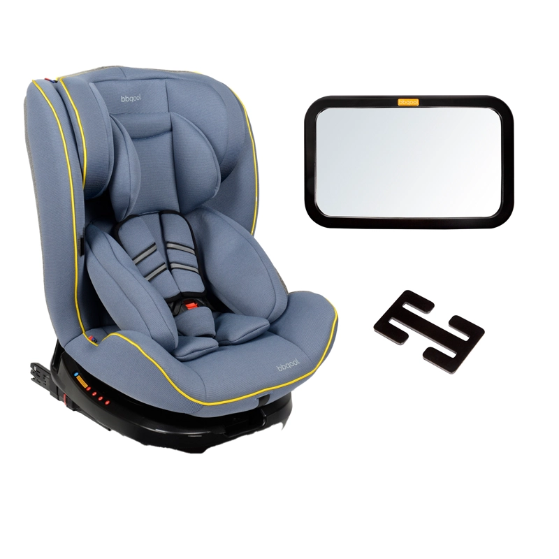 SILLA DE AUTO CONVERTIBLE APOLO ISOFIX LX 360° AZUL + ESPEJO + HEBILLA - 1