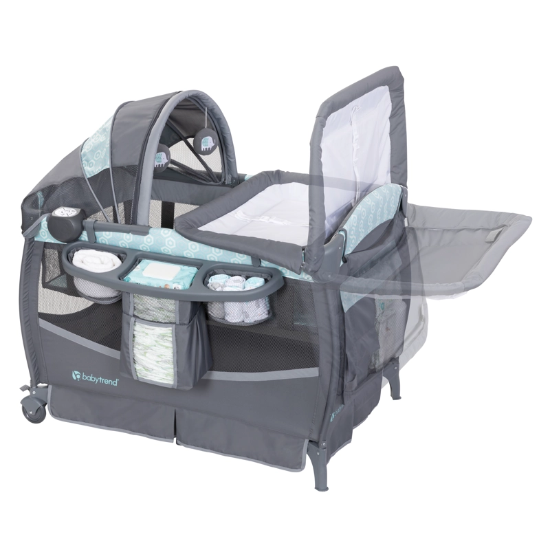 CUNA CORRAL DELUXE II HEXAGON GEO CON MUSICA Y MUDADOR - 4
