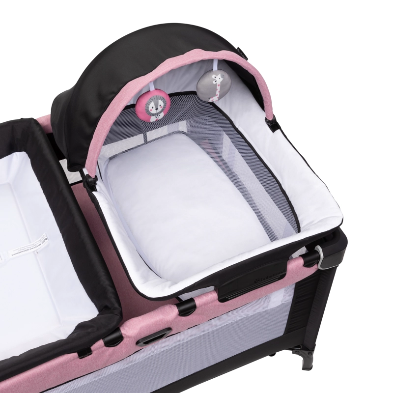 CUNA CORRAL NURSERY DEN CON MOISE S PORTATIL Y MUDADOR ROSADO - 6