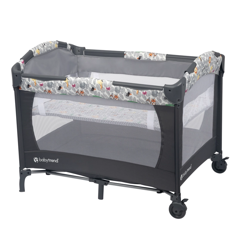 CUNA CORRAL EZ REST SAFARI SNUGGLES GRIS - 2