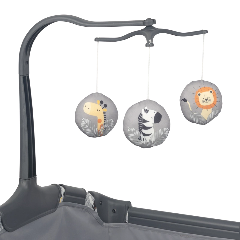 CUNA CORRAL EZ REST SAFARI SNUGGLES GRIS - 7