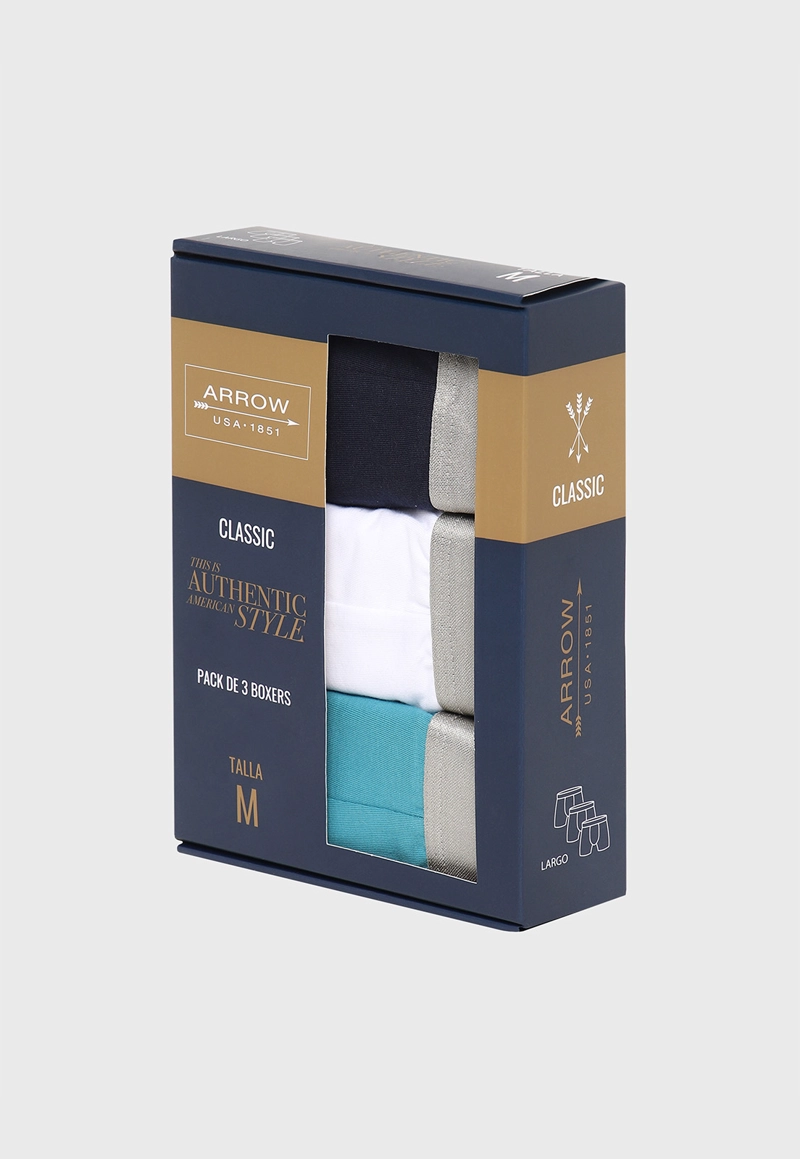 BOXER 3 UNIDADES LISO ARROW - 5