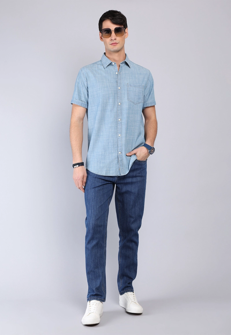 CAMISA DENIM MANGA CORTA ARROW - 4