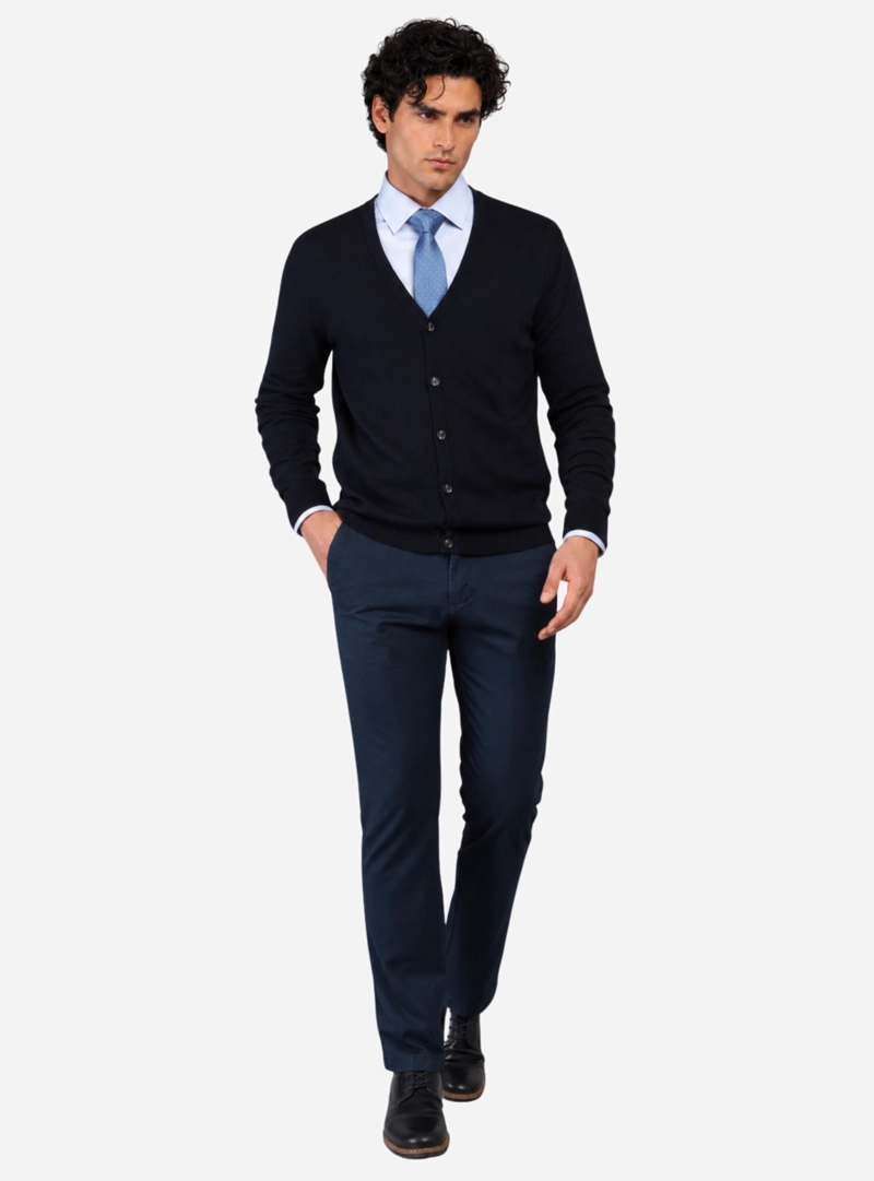 PANTALON CHINO ARROW BASICO REGULAR FIT AZUL - 4