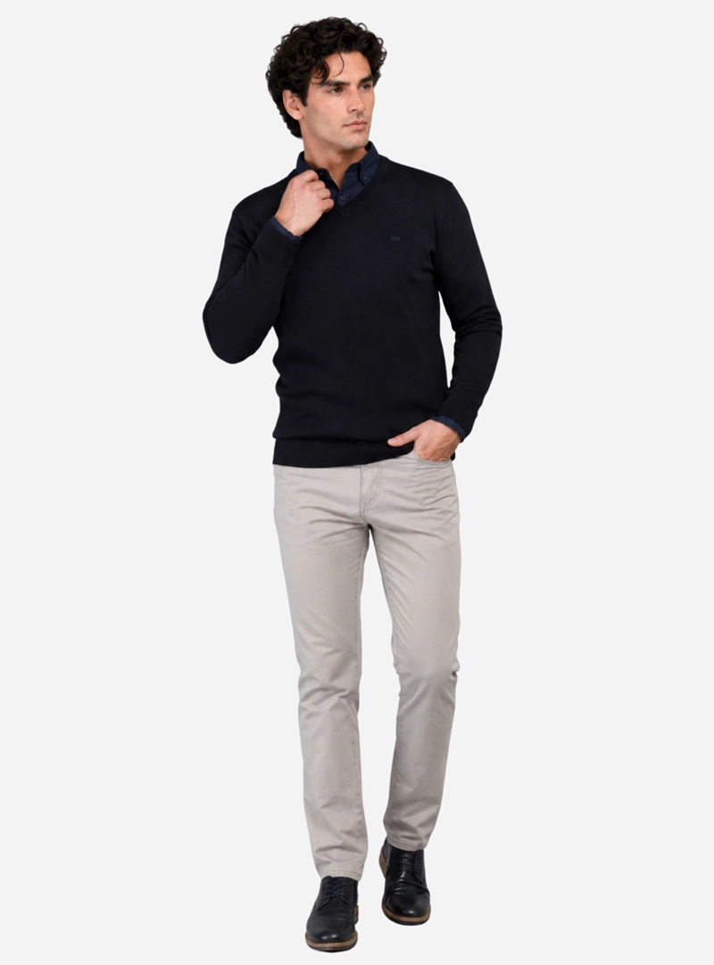 PANTALON HOMBRE ARROW 5 POCKET BASICO REGULAR FIT ALGODON GRIS - 4
