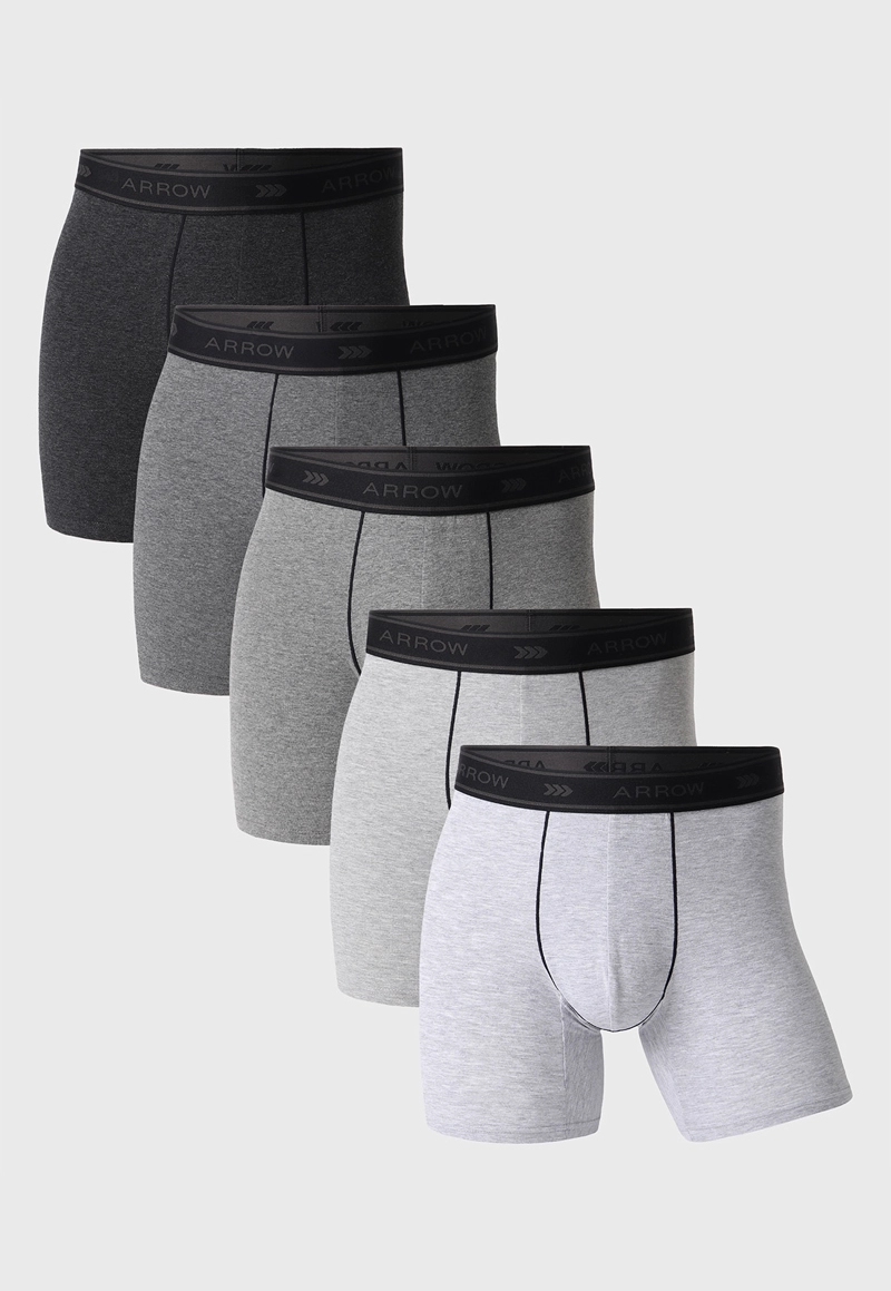 BOXER HOMBRE ARROW PACK X5 DISEÑO MELANGE ALGODON - 1