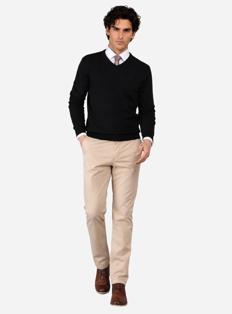 PANTALON CHINO ARROW BASICO REGULAR FIT BEIGE - 4