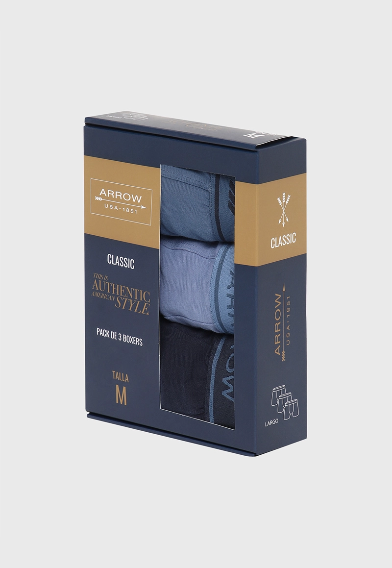 BOXER 3 UNIDADES LISO ARROW - 5