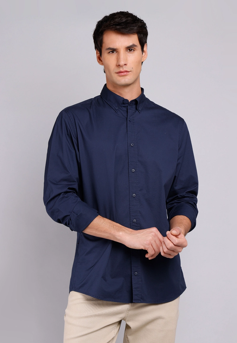 CAMISA HOMBRE ARROW CASUAL LISA MANGA LARGA ALGODON - 1