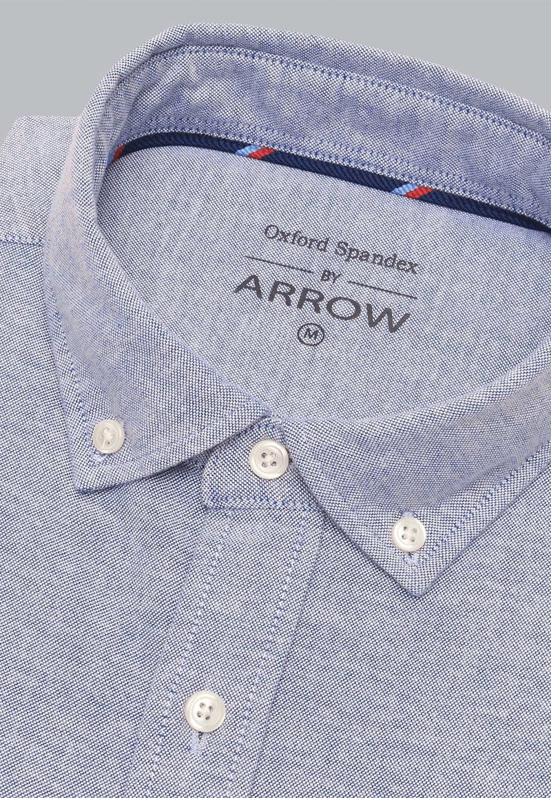 CAMISA HOMBRE ARROW OXFORD SPANDEX ELASTICADA AZUL - 2