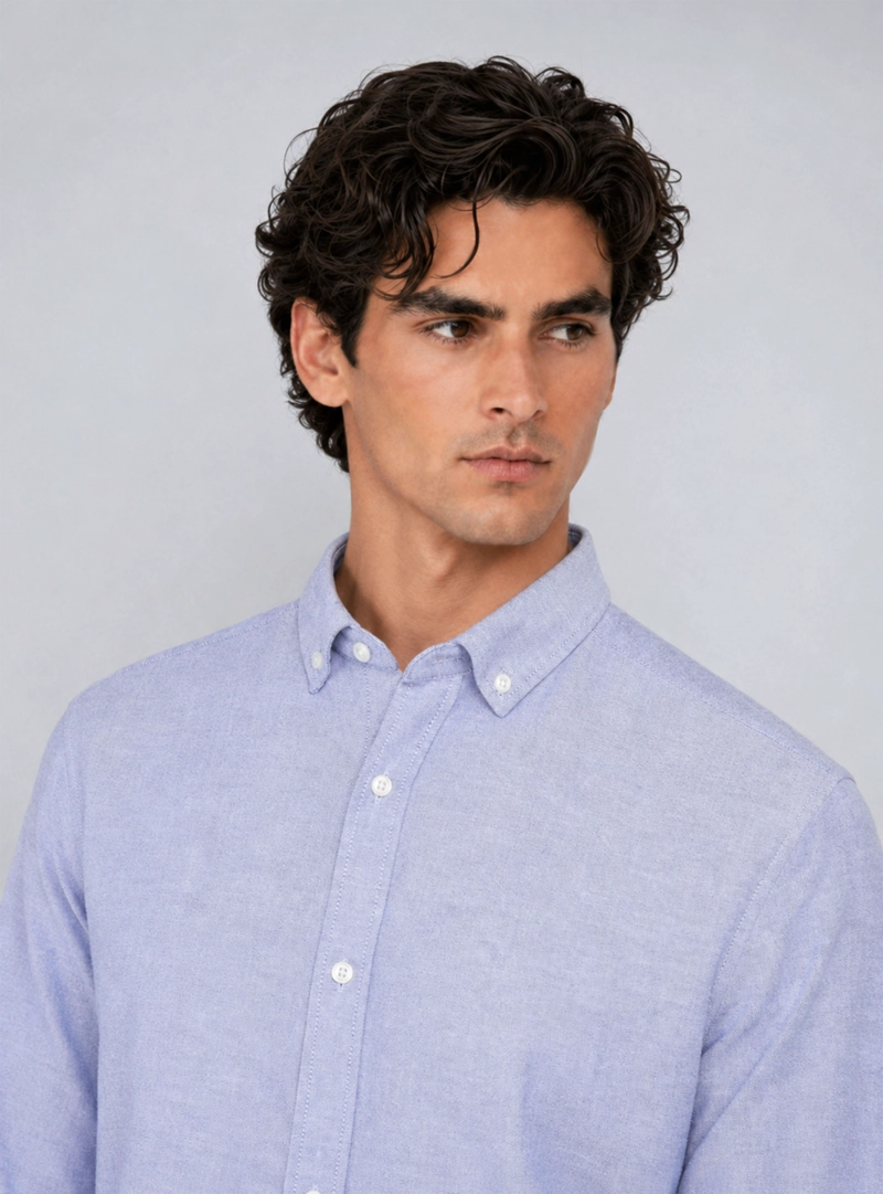 CAMISA HOMBRE ARROW OXFORD SPANDEX ELASTICADA AZUL - 3