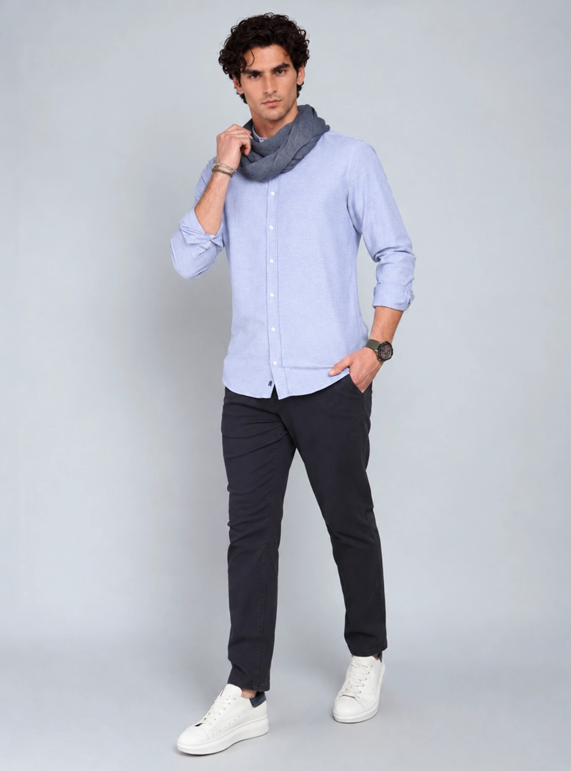 CAMISA HOMBRE ARROW OXFORD SPANDEX ELASTICADA AZUL - 4