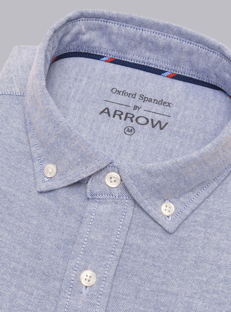 CAMISA HOMBRE ARROW OXFORD SPANDEX ELASTICADA AZUL - 5