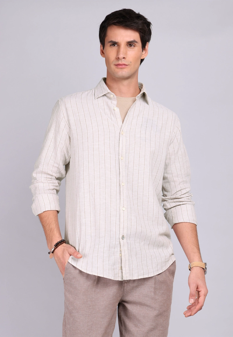 CAMISA CASUAL A RAYAS ARROW - 1