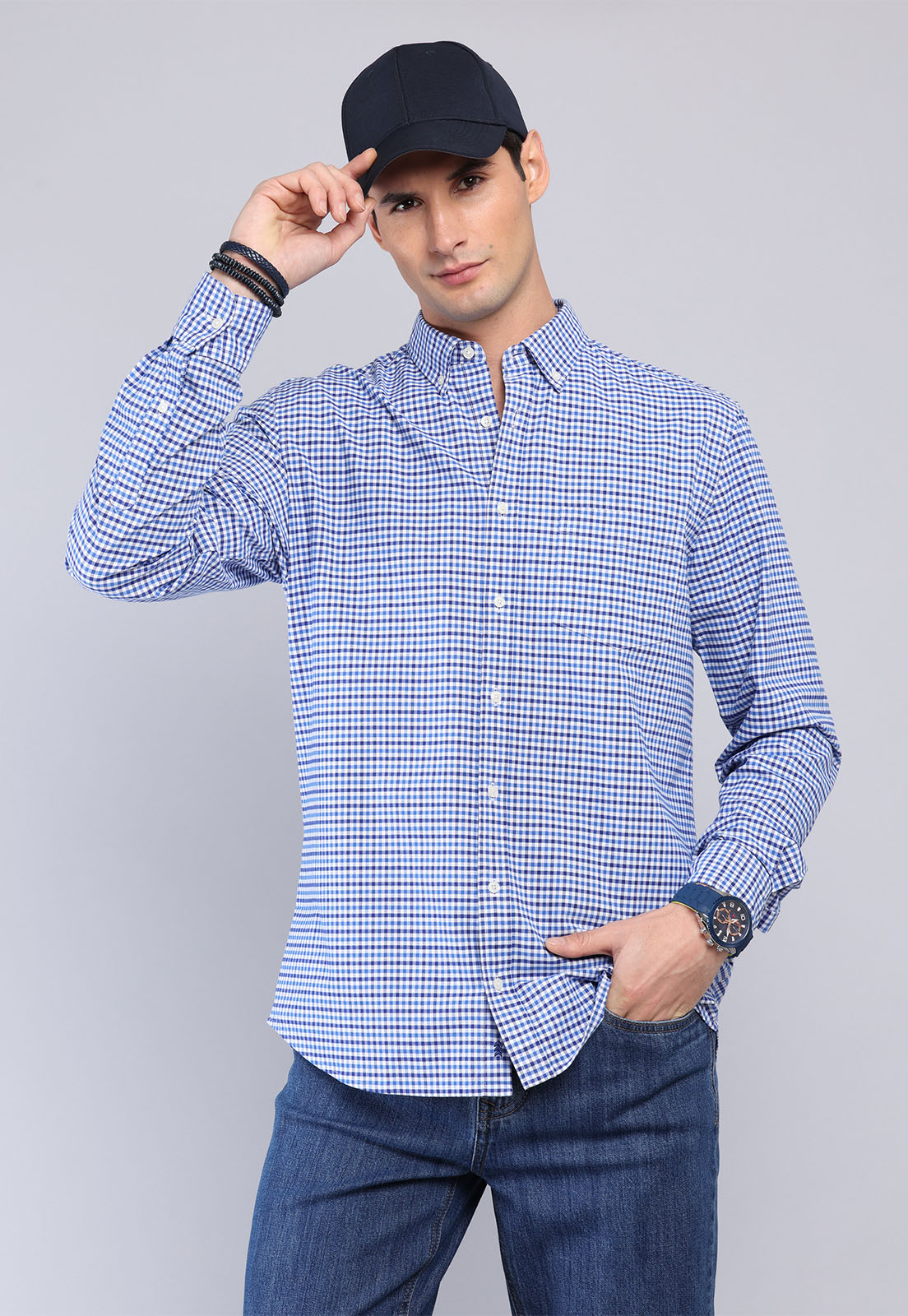 CAMISA DISEÑO CUADROS SPANDEX ARROW - 1
