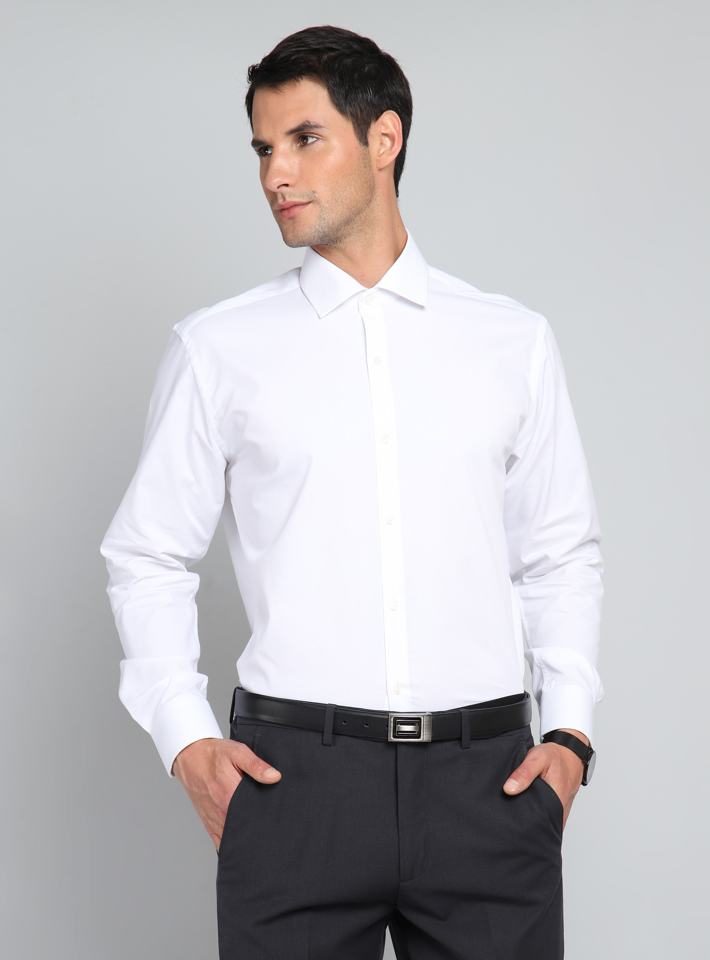 CAMISA HOMBRE ARROW FORMAL SPANDEX TEXTURADA BLANCA - 1