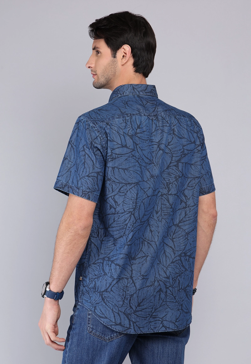 CAMISA DENIM PRINT MANGA CORTA ARROW - 2