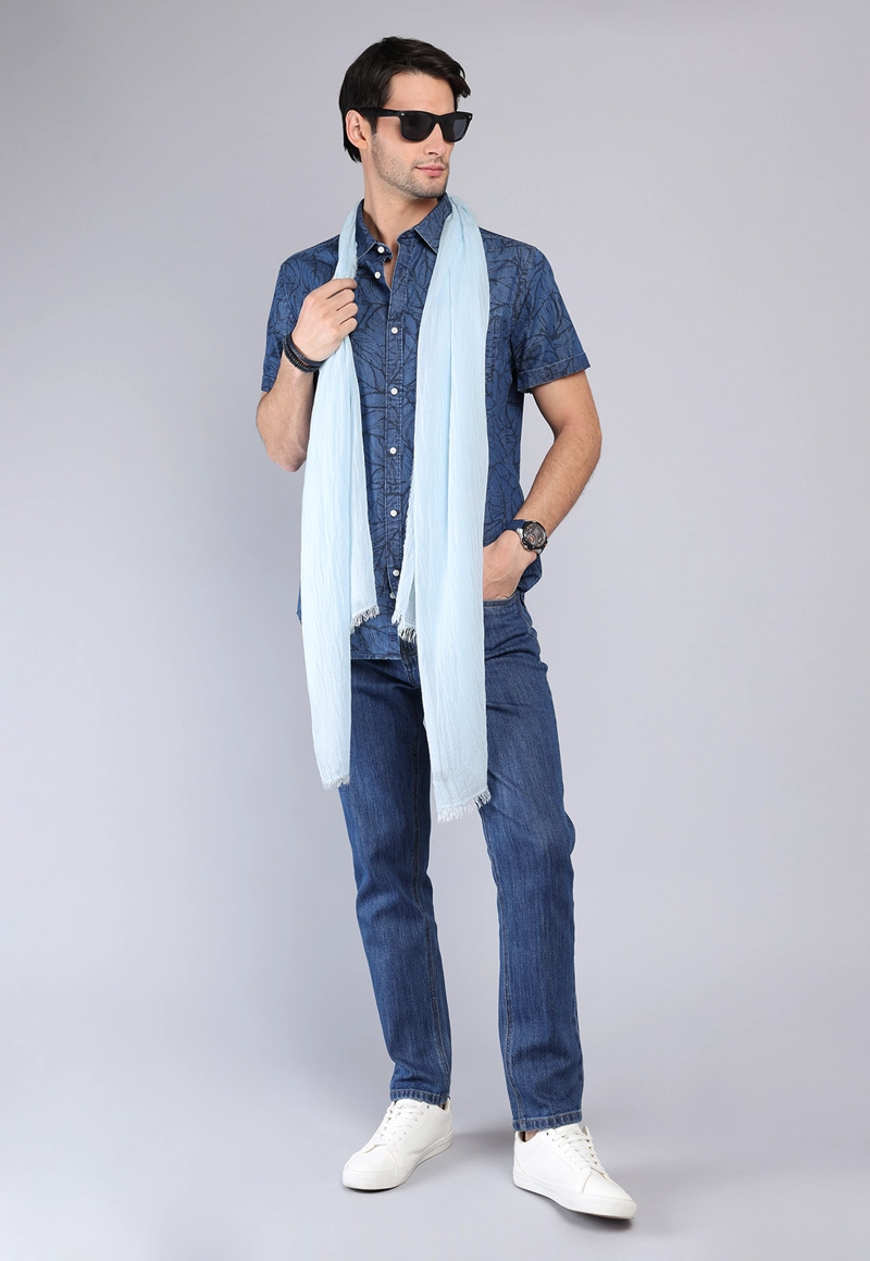 CAMISA DENIM PRINT MANGA CORTA ARROW - 4