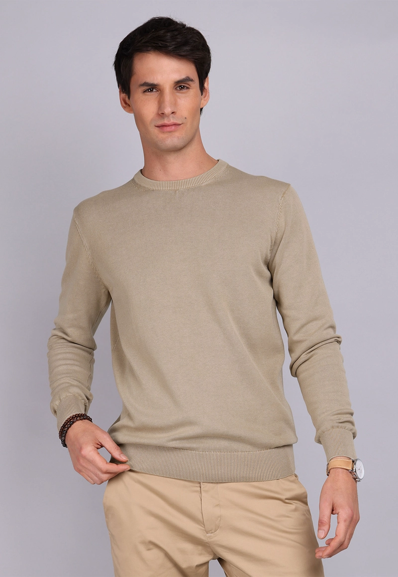 SWEATER STONE WASH CUELLO REDONDO ARROW - 1