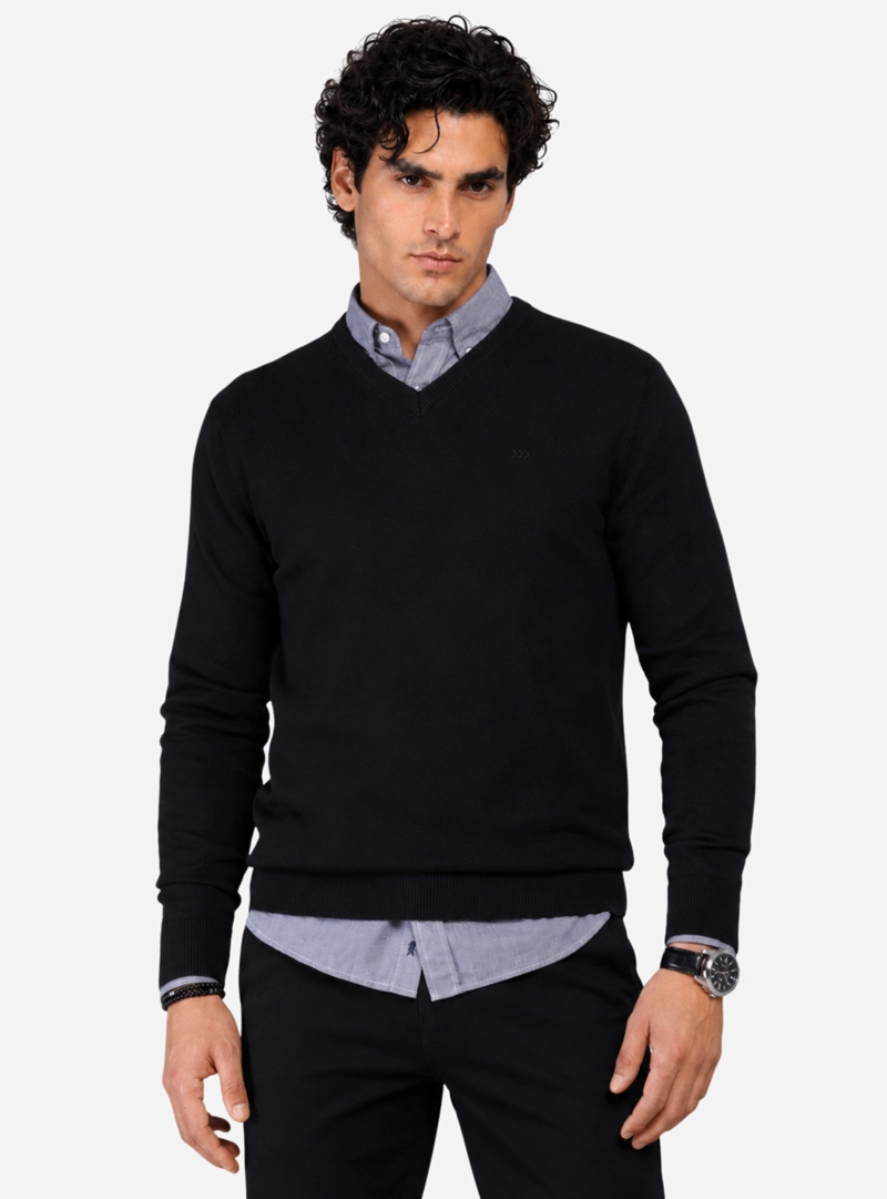 SWEATER LISO CUELLO V ARROW - 1