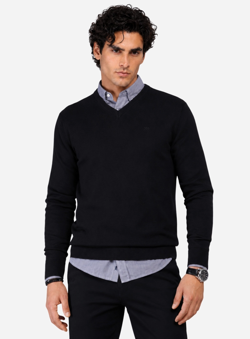 SWEATER LISO CUELLO V ARROW - 1