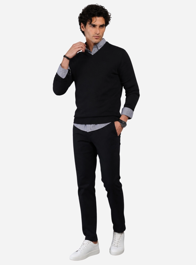 SWEATER LISO CUELLO V ARROW - 4