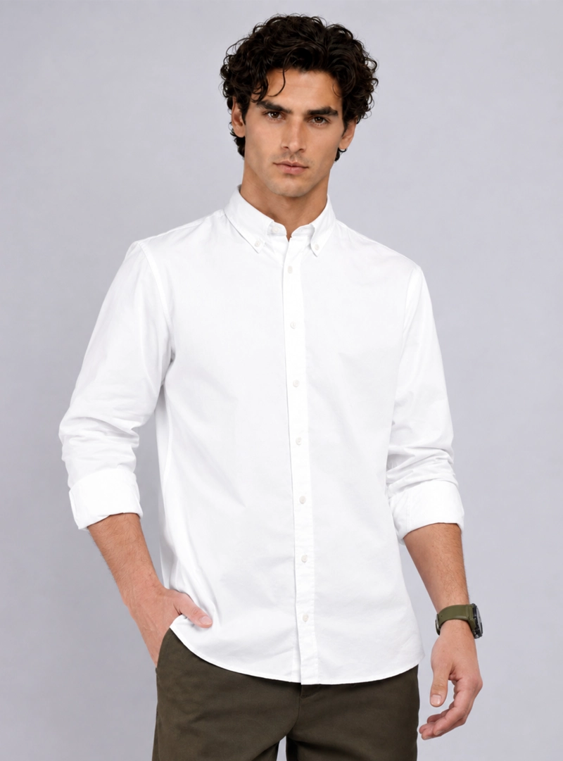 CAMISA HOMBRE ARROW CASUAL LISA MANGA LARGA ALGODON - 1
