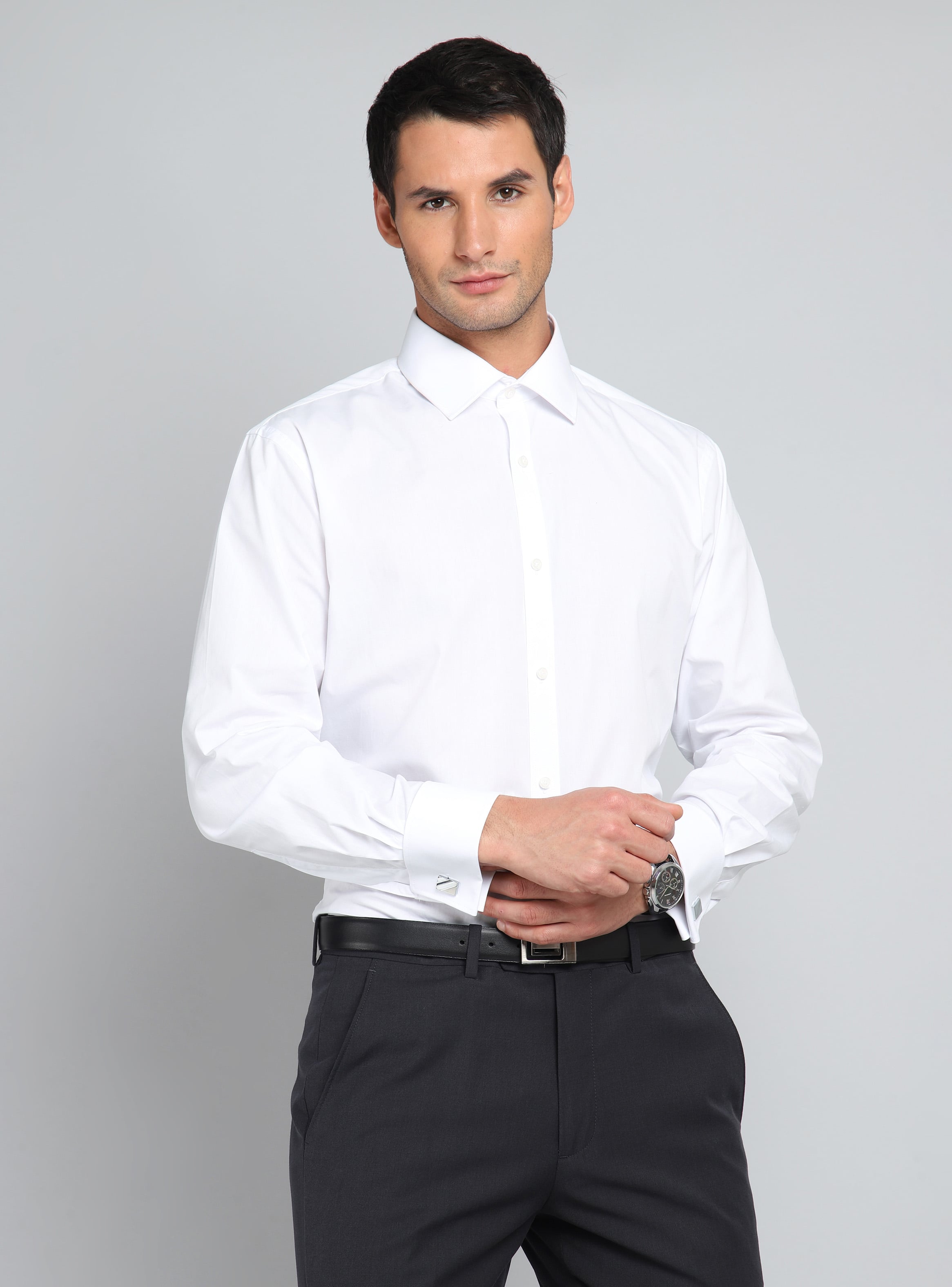 CAMISA HOMBRE ARROW CUELLO ITALIANO PUÑO DOBLE ALGODON - 1