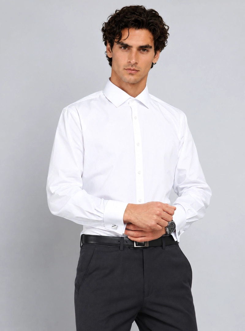 CAMISA HOMBRE ARROW CUELLO ITALIANO PUÑO DOBLE ALGODON - 1