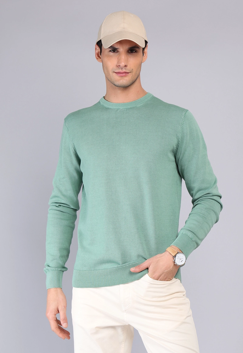SWEATER STONE WASH CUELLO REDONDO ARROW - 1