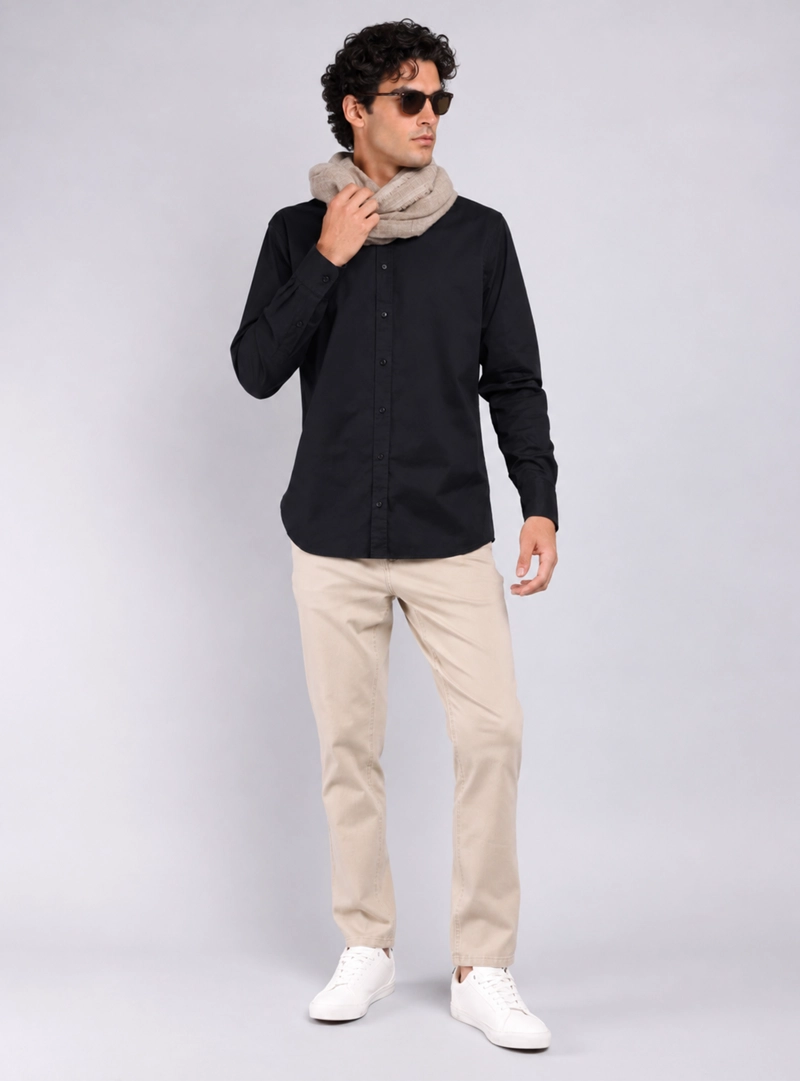 CAMISA HOMBRE ARROW CASUAL LISA MANGA LARGA ALGODON - 4