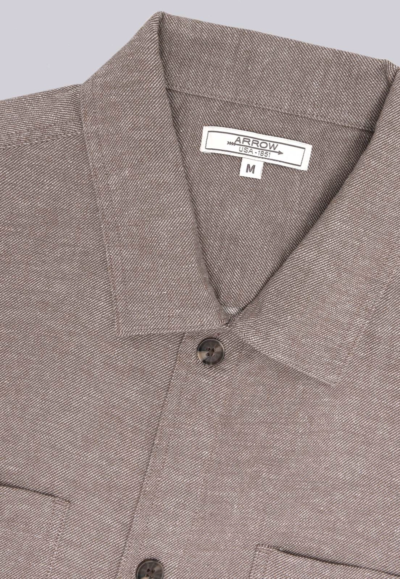 SOBRECAMISA DE ALGODON Y LINO ARROW - 5