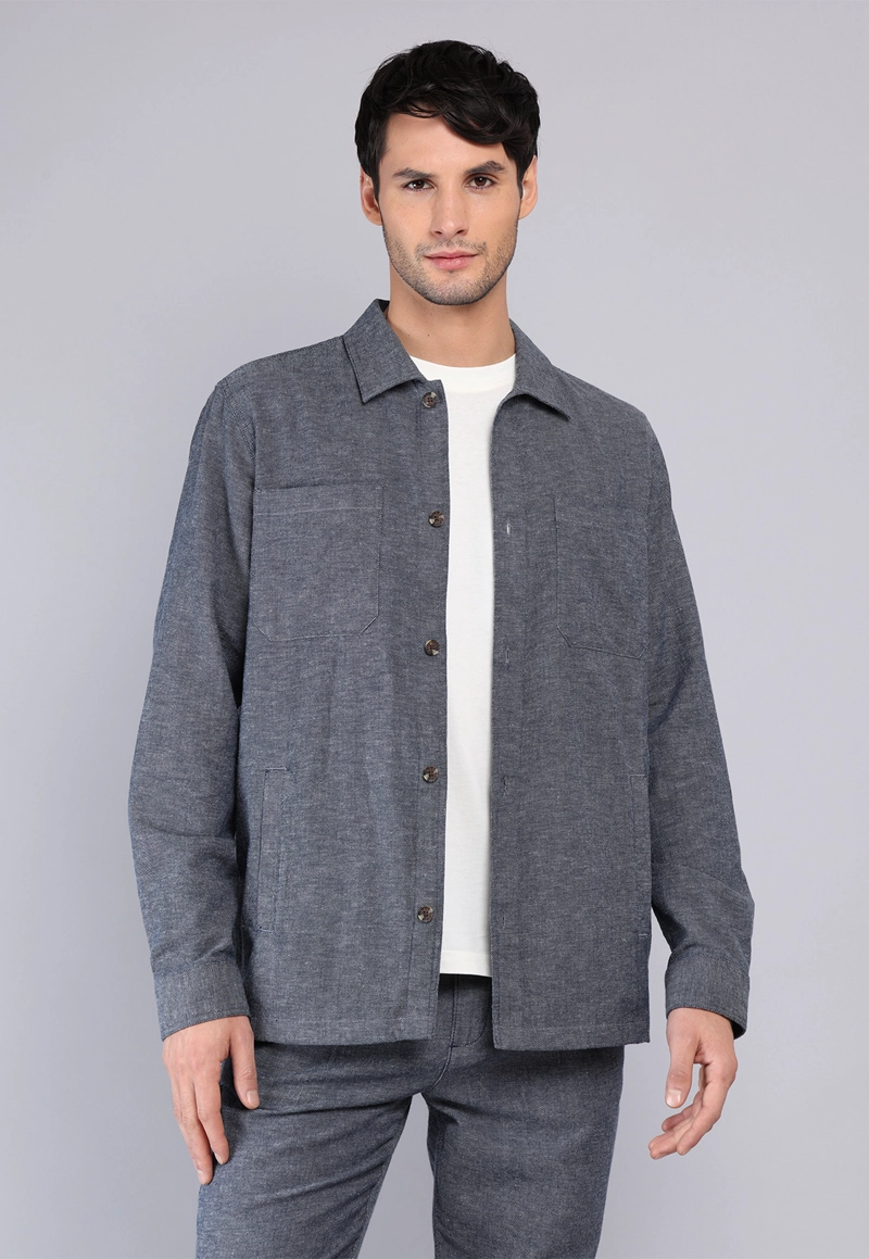 SOBRECAMISA DE ALGODON Y LINO ARROW - 1