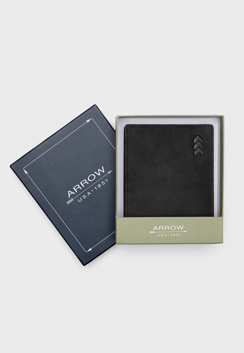 BILLETERA CUERO NEGRO ARROW - 4