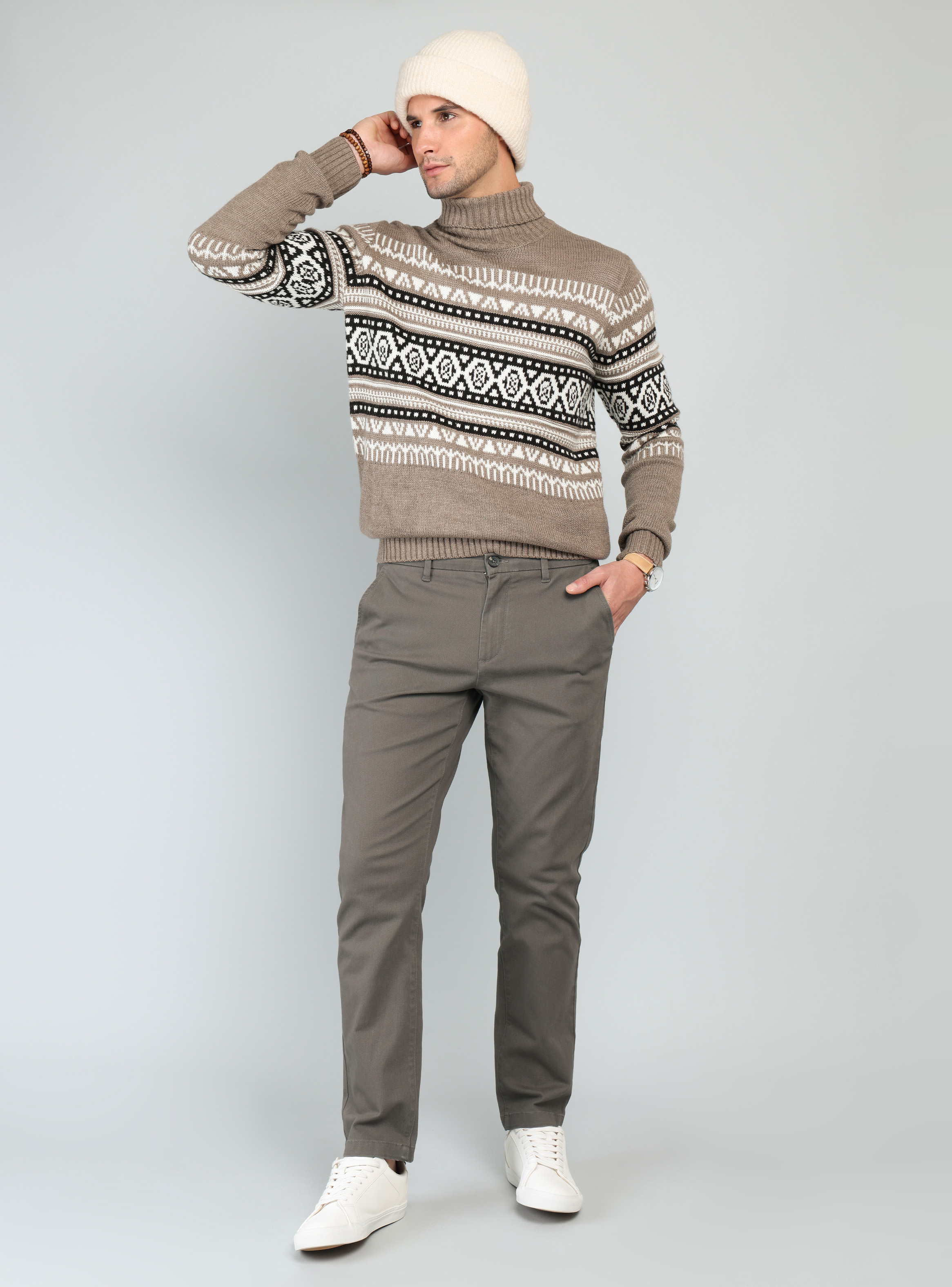 PANTALON CHINO SPANDEX REGULAR FIT CAFE  ARROW - 4