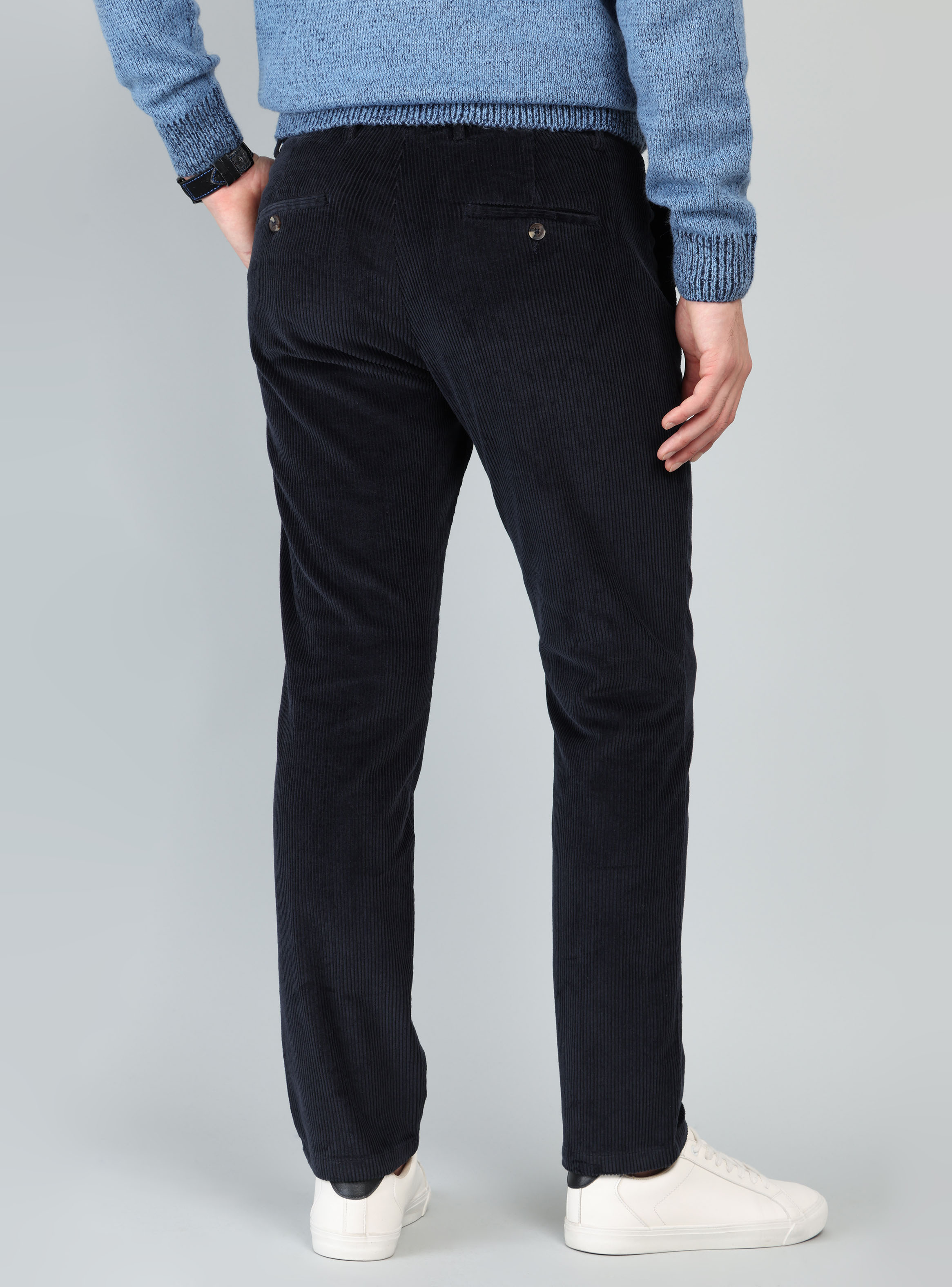 PANTALON COTELE  SPANDEX REGULAR FIT AZUL MARINO ARROW - 2