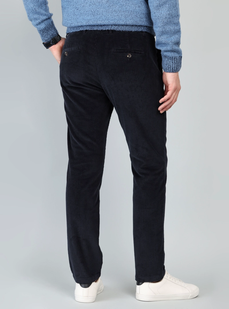 PANTALON COTELE SPANDEX REGULAR FIT AZUL MARINO ARROW - 2