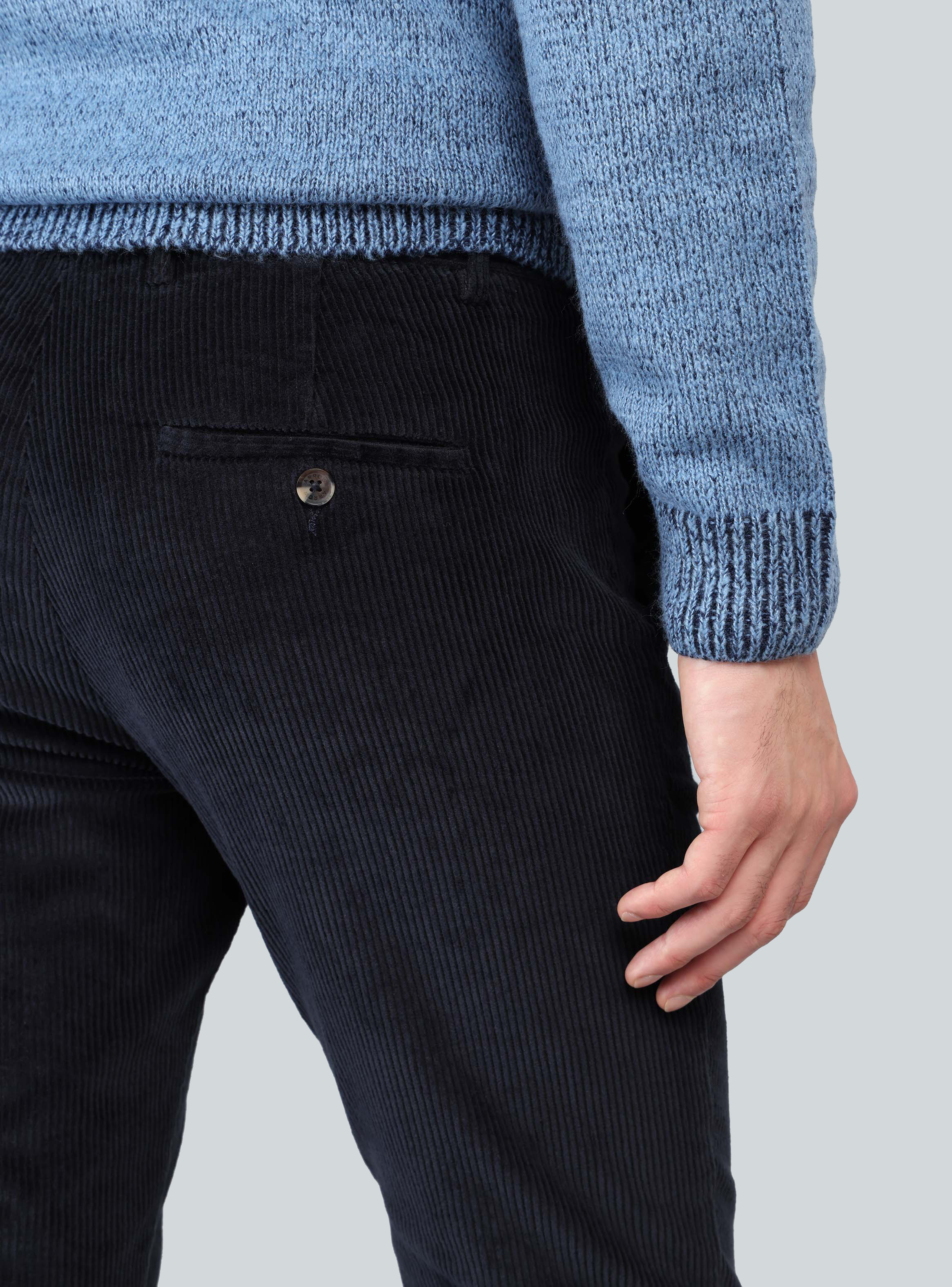 PANTALON COTELE  SPANDEX REGULAR FIT AZUL MARINO ARROW - 5