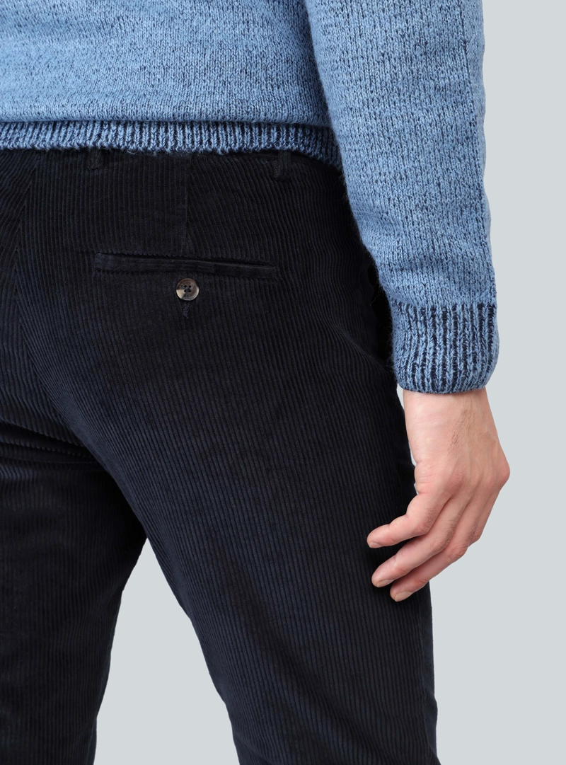 PANTALON COTELE SPANDEX REGULAR FIT AZUL MARINO ARROW - 5