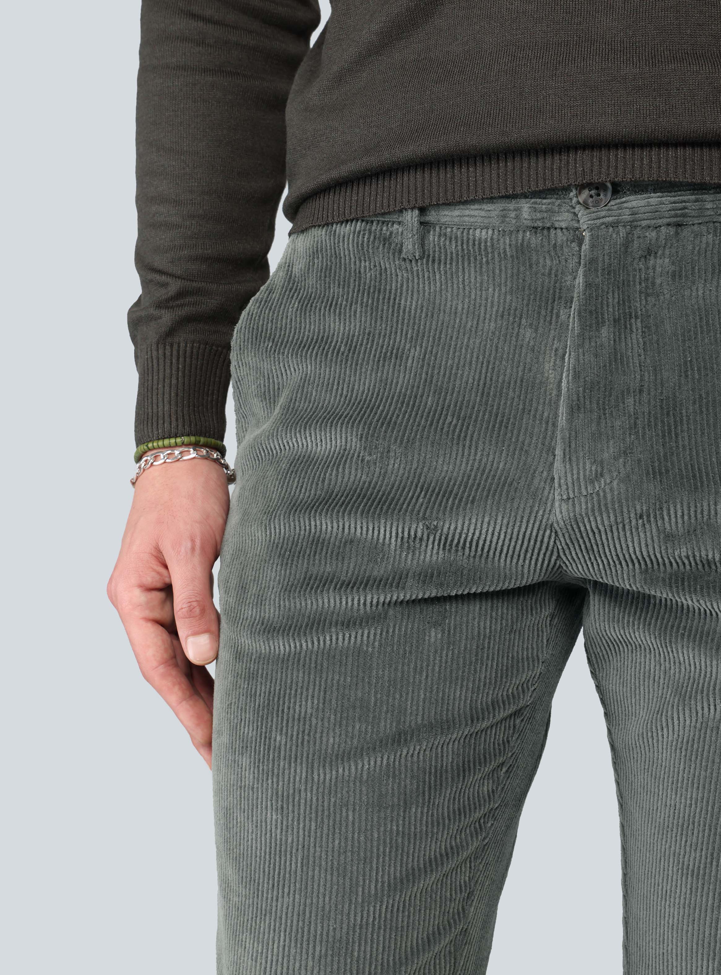 PANTALON COTELE  SPANDEX REGULAR FIT VERDE ARROW - 3