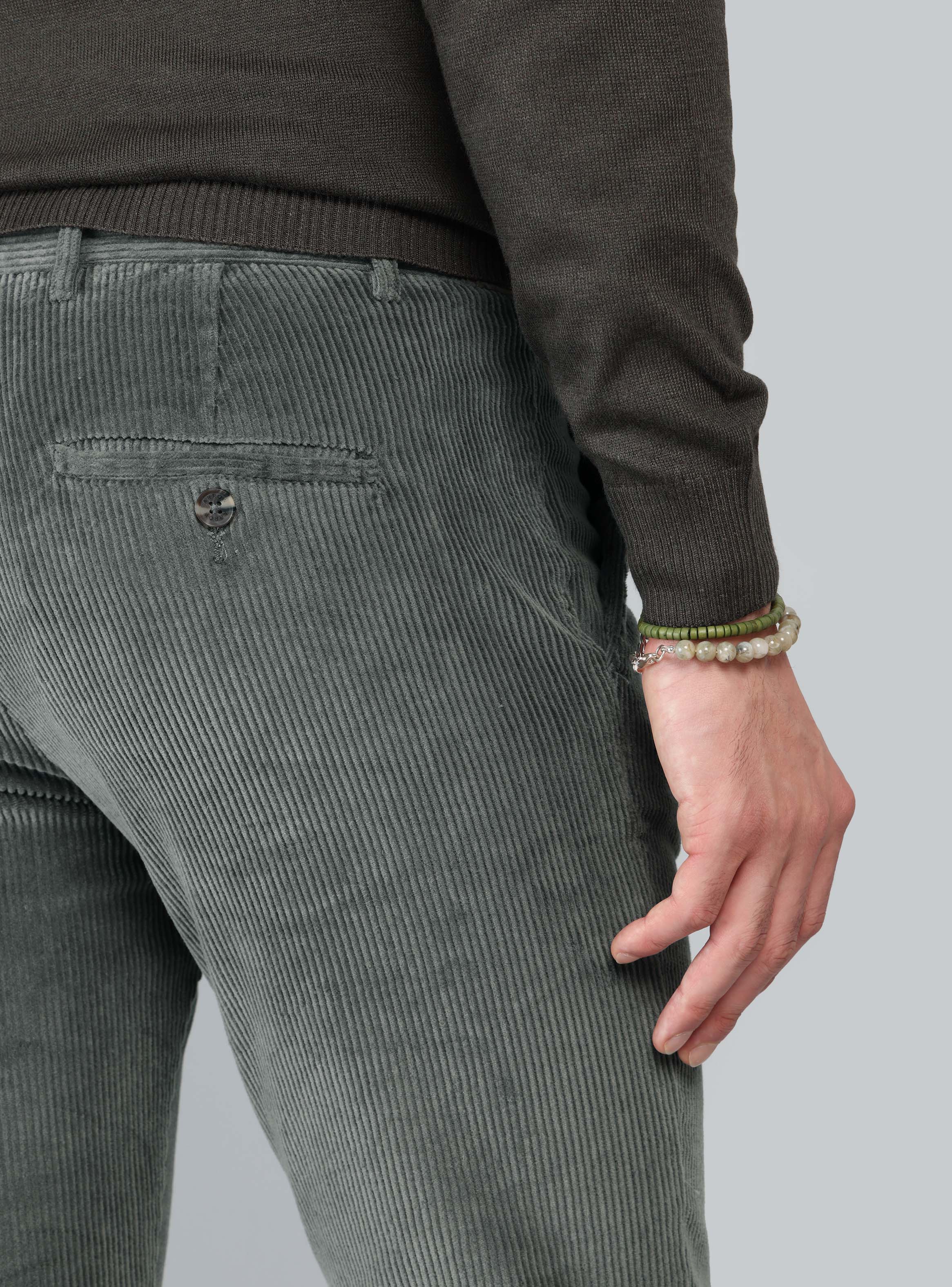 PANTALON COTELE  SPANDEX REGULAR FIT VERDE ARROW - 5