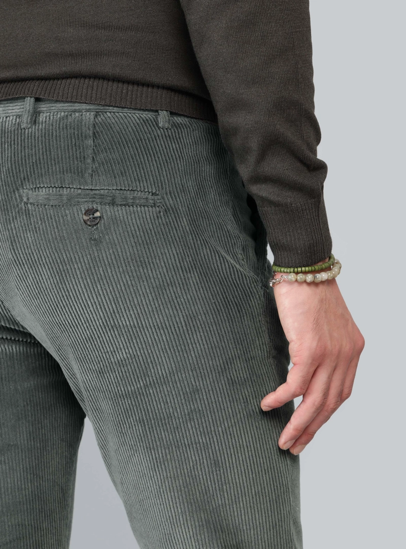 PANTALON COTELE SPANDEX REGULAR FIT VERDE ARROW - 5