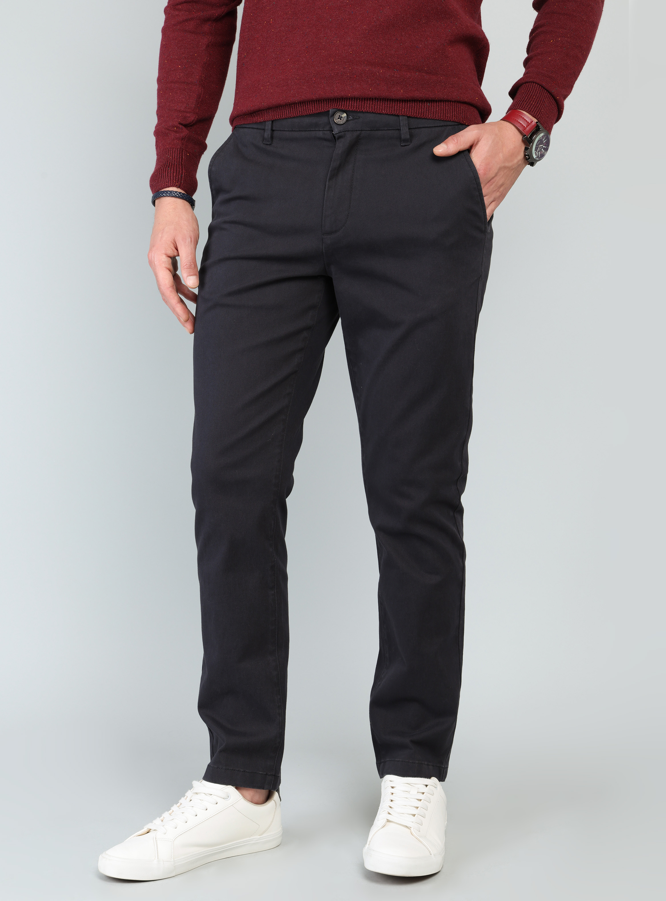 PANTALON CHINO SPANDEX REGULAR FIT AZUL MARINO ARROW - 1