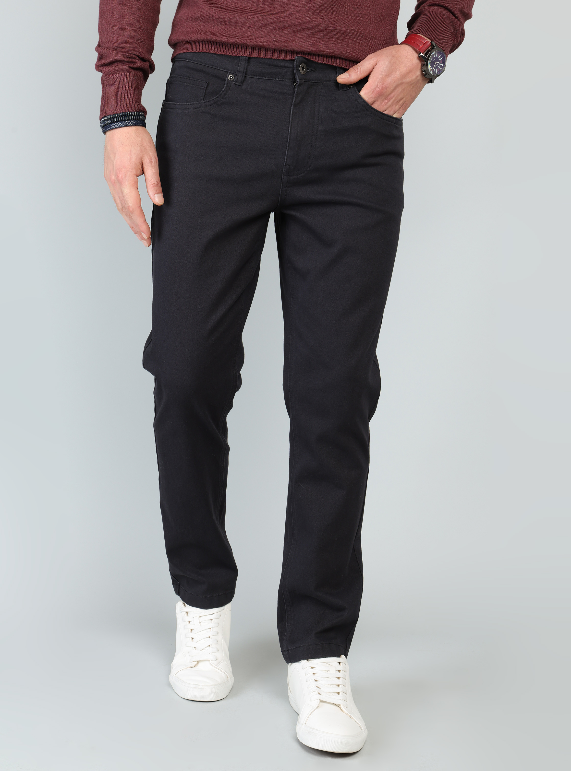 PANTALON 5 POCKET SPANDEX REGULAR FIT AZUL MARINO ARROW - 1