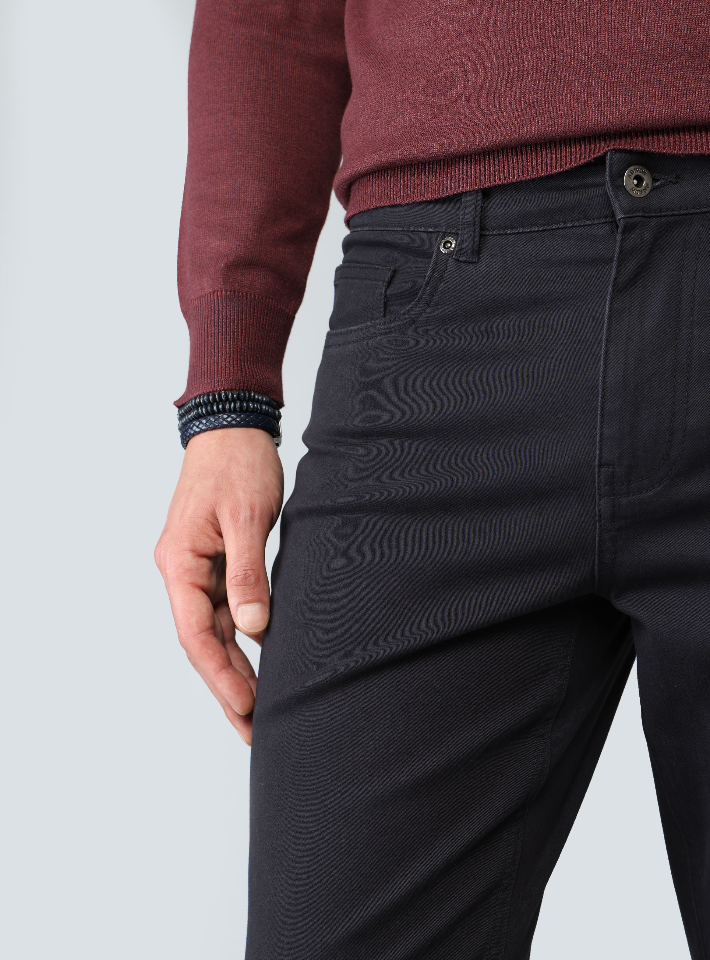 PANTALON 5 POCKET SPANDEX REGULAR FIT AZUL MARINO ARROW - 3