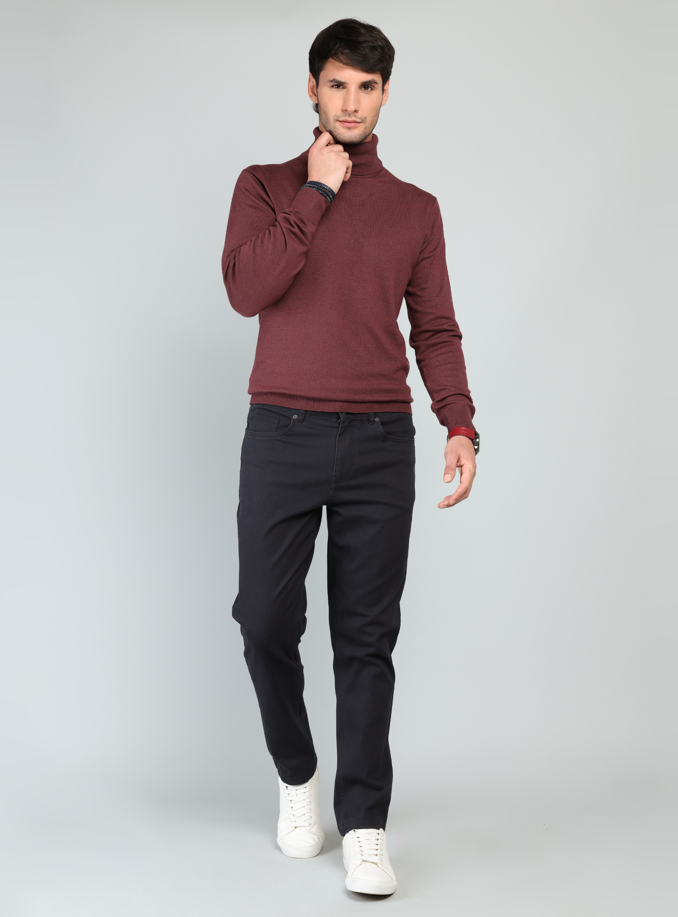 PANTALON 5 POCKET SPANDEX REGULAR FIT AZUL MARINO ARROW - 4