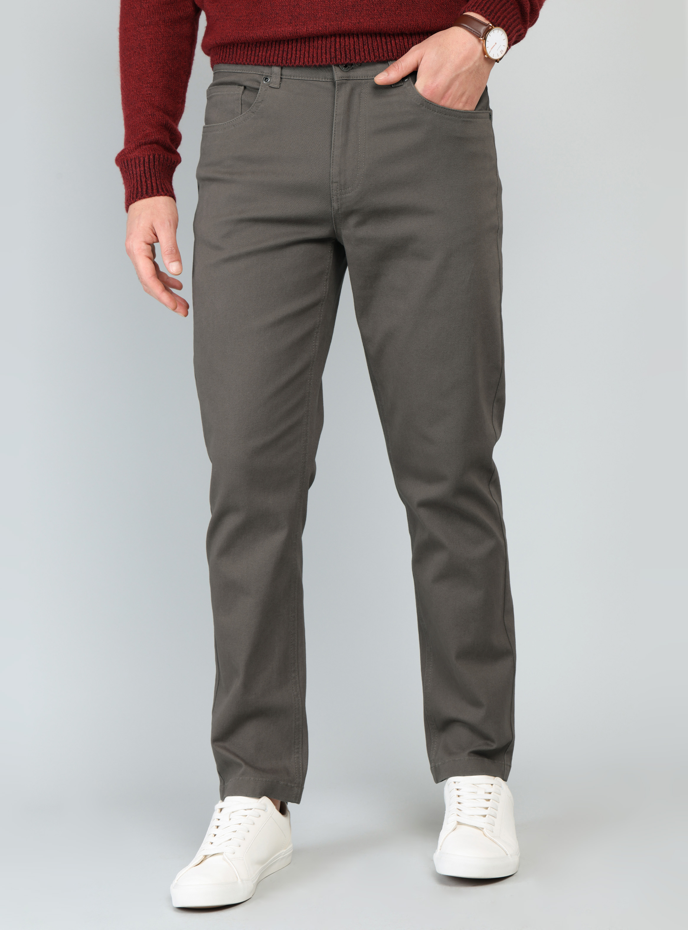 PANTALON 5 POCKET SPANDEX REGULAR FIT CAFE  ARROW - 1