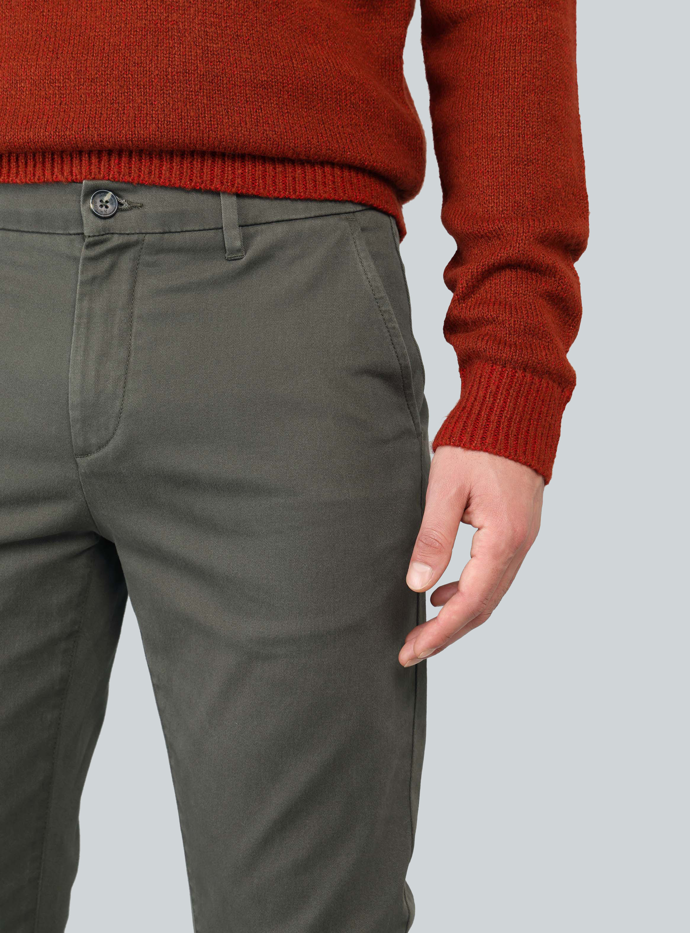 PANTALON CHINO SPANDEX REGULAR FIT OLIVA ARROW - 3