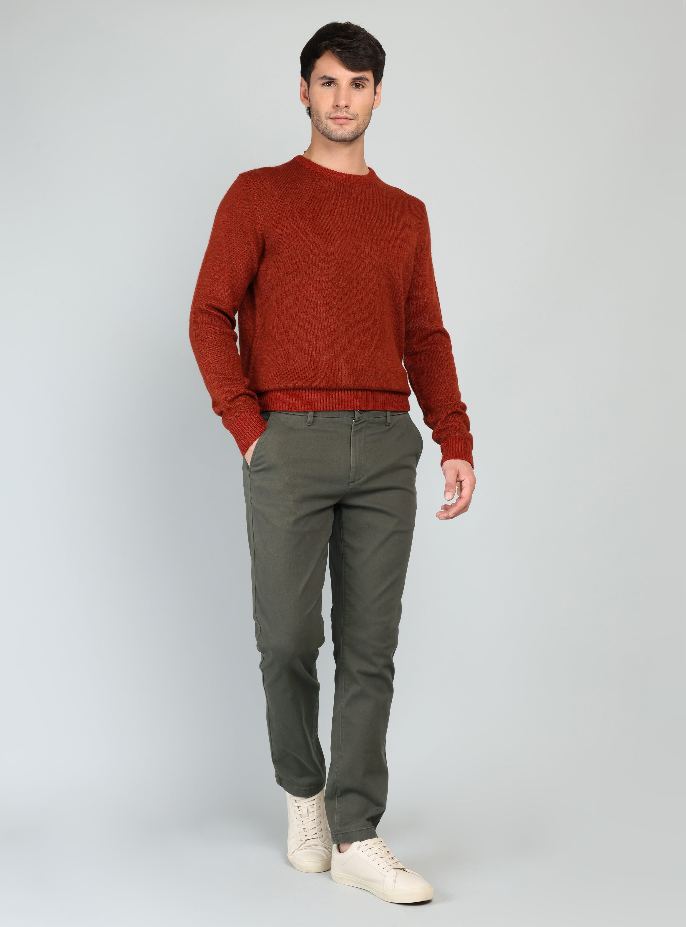 PANTALON CHINO SPANDEX REGULAR FIT OLIVA ARROW - 4