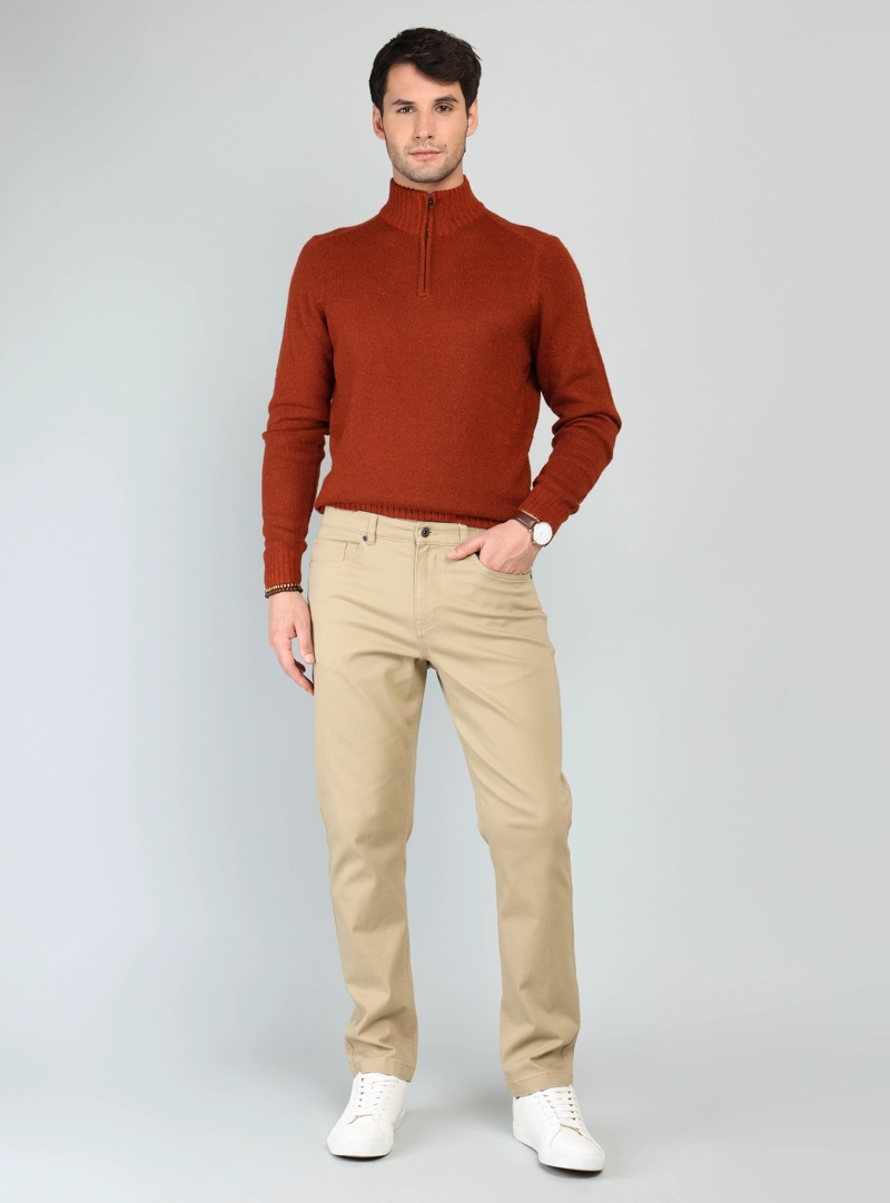 PANTALON 5 POCKET SPANDEX REGULAR FIT BEIGE ARROW - 4